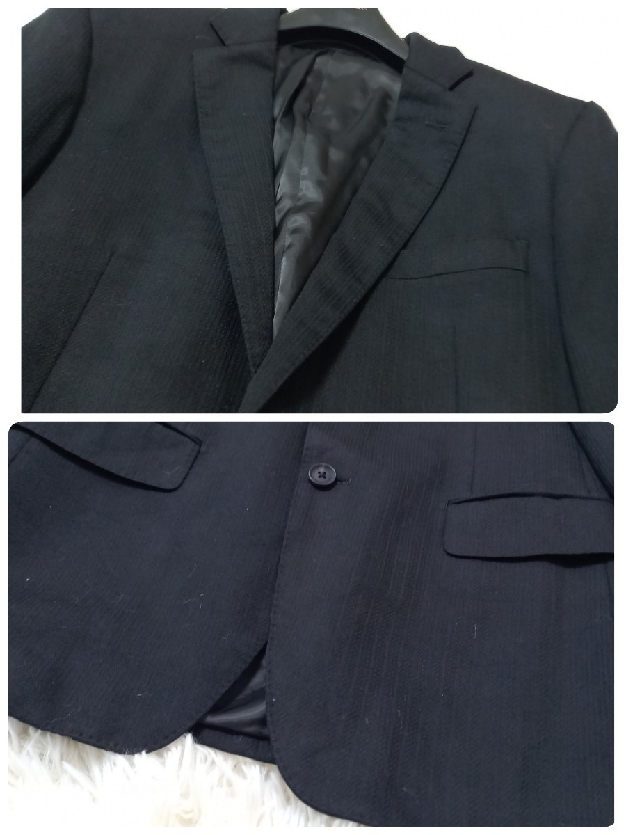 【魅せる品格】 MEN'S TENORAS メンズティノラス スーツ スリーピース セットアップ 3ピース シングル 黒 ジャケット ベスト パンツ 1円_画像4