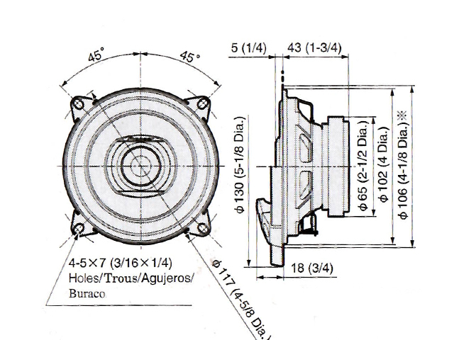 【即納】150W Pioneer 2Way 10cm パイオニア カースピーカー カーオーディオ 管理番号[US0569]_画像4