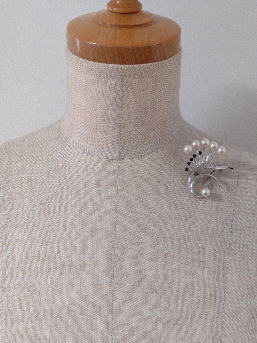 SILVER 真珠 カラーストーン ブローチ 美品 の画像9