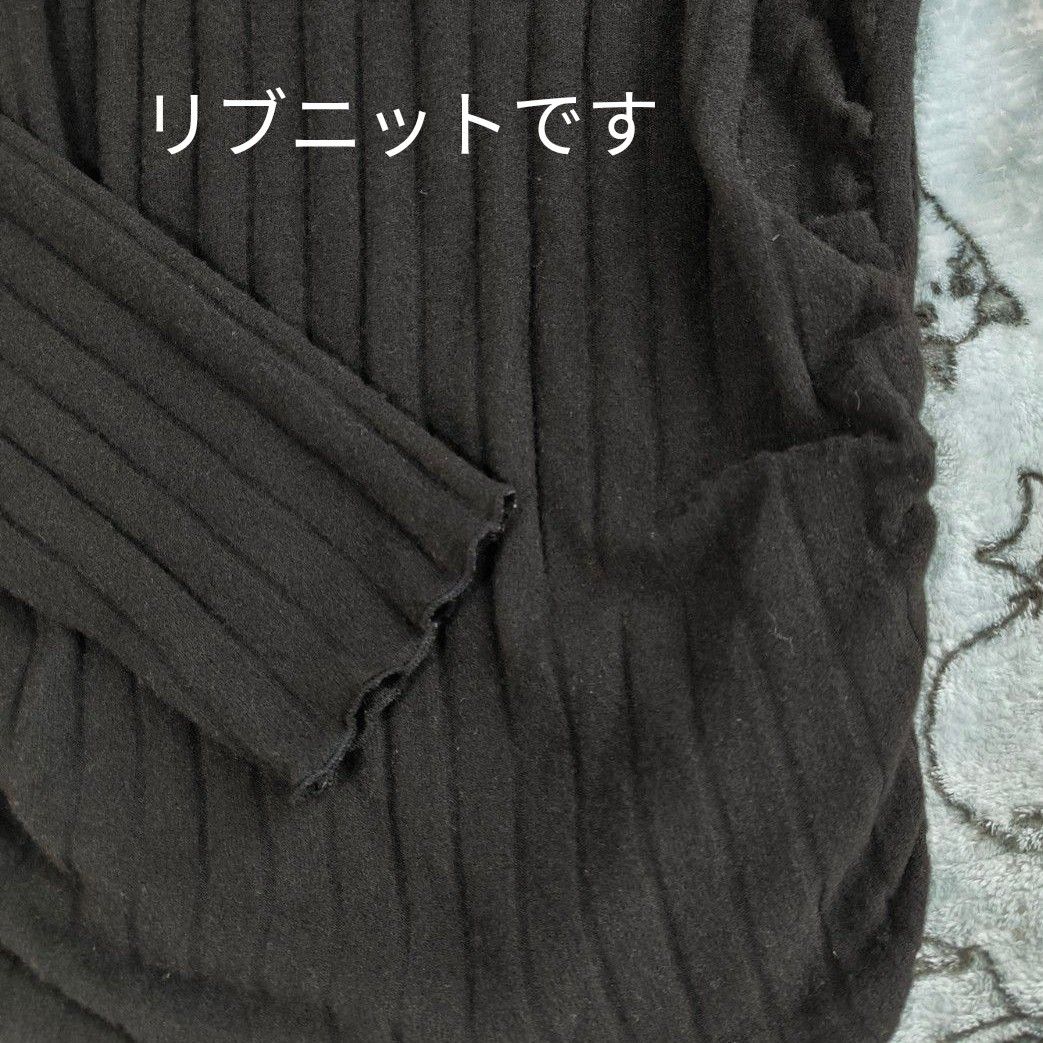 美品☆リブニットセーター 大きいサイズ 4L プラスサイズ 黒 ベーシック 長袖 SHEIN  カットソー 
