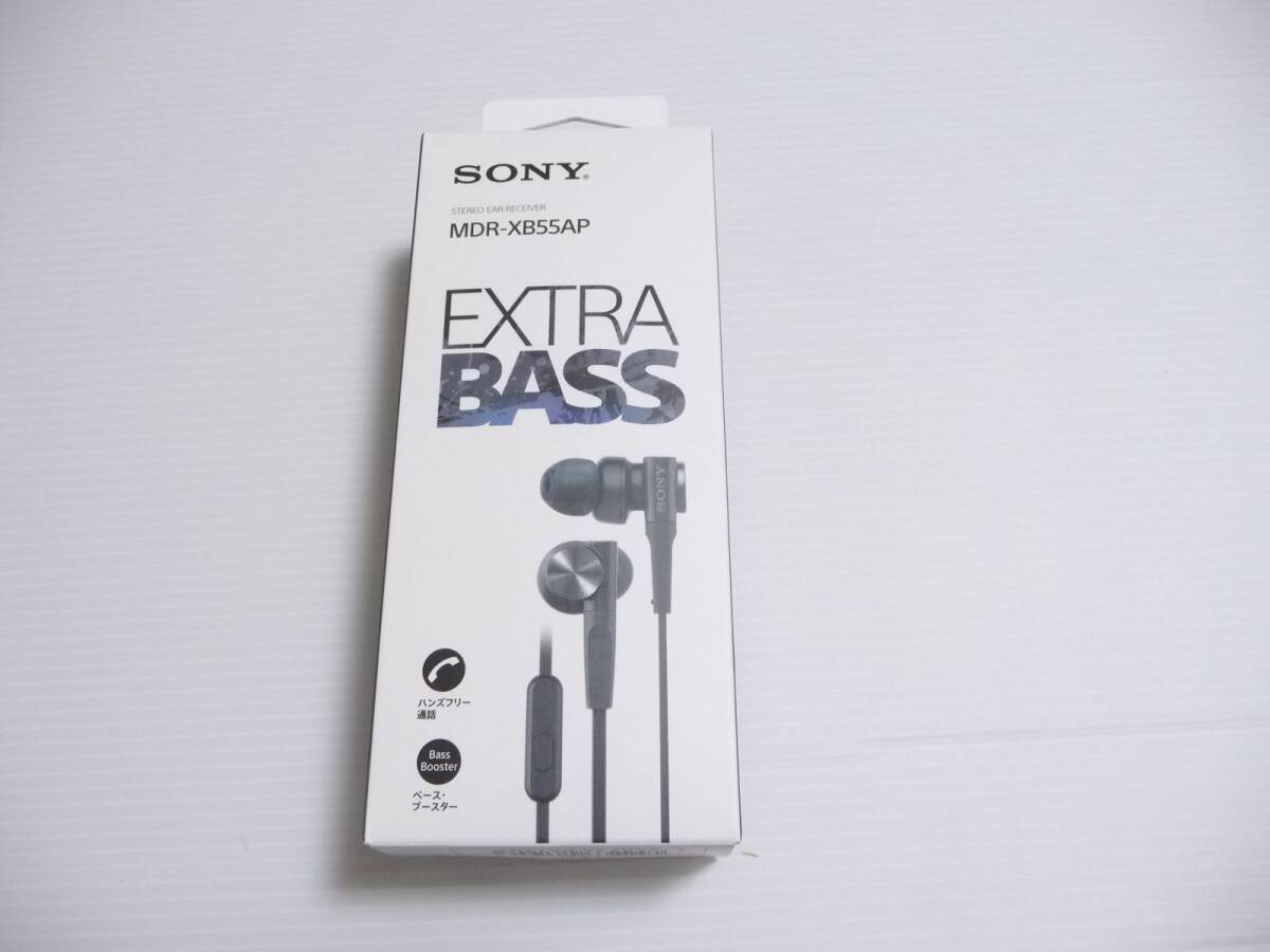 ◆新品 SONY ソニー 有線イヤホン カナル型 MDR-XB55AP(B) [重低音/EXTRA BASS/リモコン付/スマホ対応/ハンズフリー/ブラック] 保証付の画像4