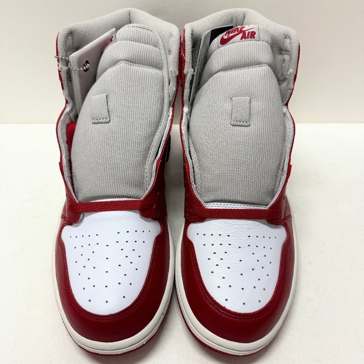 29cm W AIR JORDAN 1 RETRO HIGH OG DJ4891-061 W エアジョーダン 1 レトロ ハイ レッドホワイトグレー メンズ スニーカー HX H105134_画像2