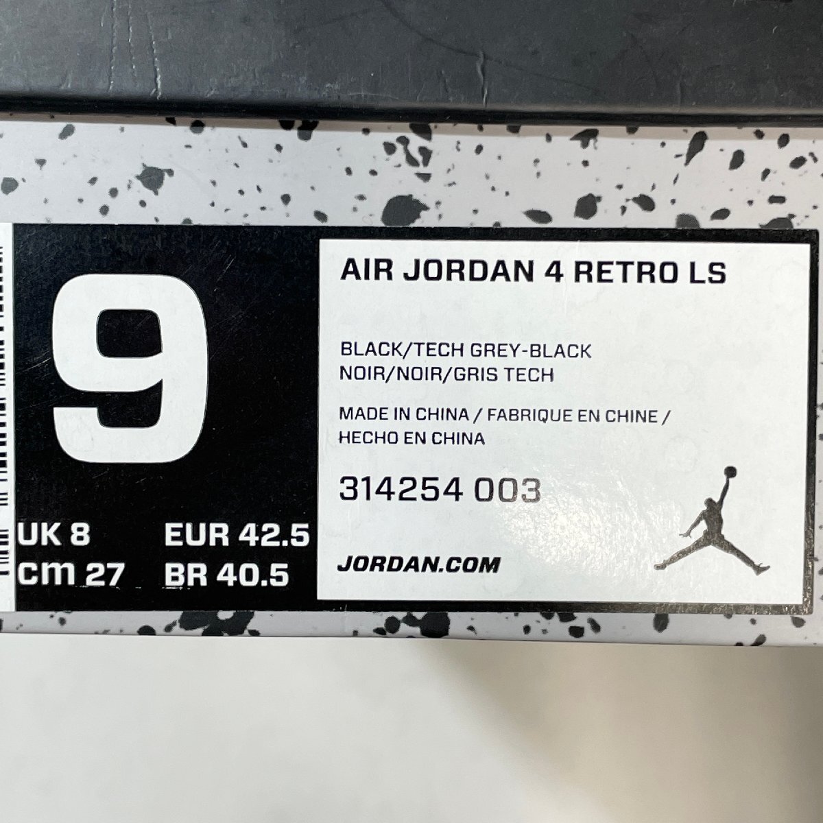 27cm AIR JORDAN 4 RETRO LS 314254-003 エア ジョーダン 4 レトロ LS オレオ メンズ スニーカー RB H61442の画像10