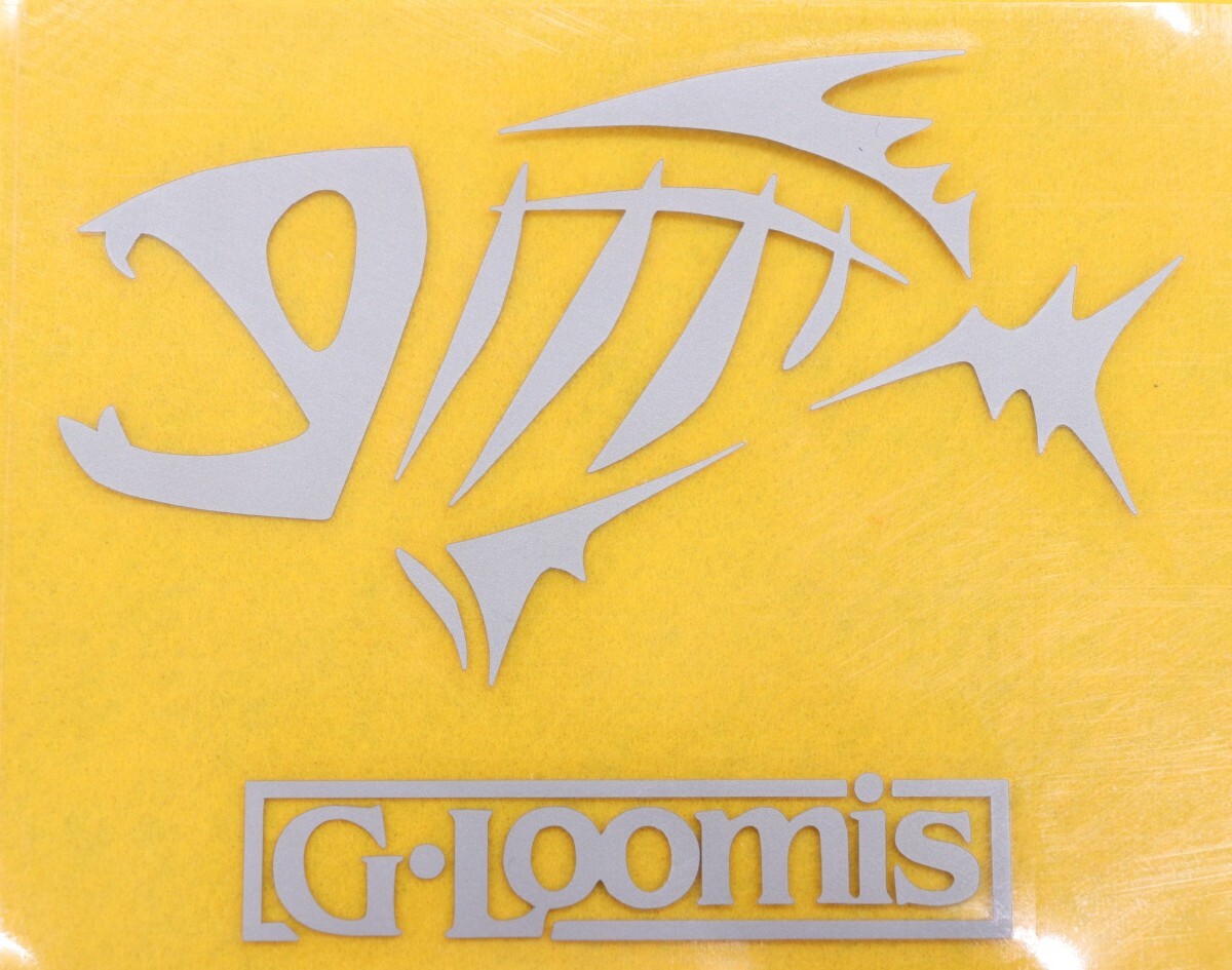 新品 G.Loomis ジールーミス PVC素材 ステッカー シルバー 銀 約14cm x 11cm 同梱可能_画像1