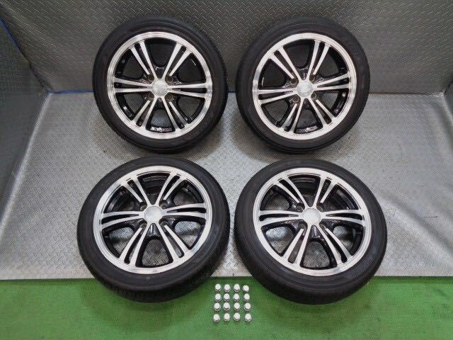 バリ山! 社外 15 インチ ホイール タイヤ 4本 165/50R15 5J 100 4穴 4H ワゴンR タント スペーシア N-BOX エブリィ ムーブ ラパン パレットの画像1