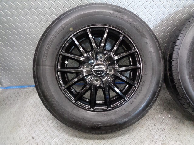 バリ山!! 155/80R13 13 インチ ホイール タイヤ 4本 4J 100 4穴 4H ムーブ ワゴンR パレット N-VAN エブリィ バモス アトレー N-BOX N-ONE_2400442