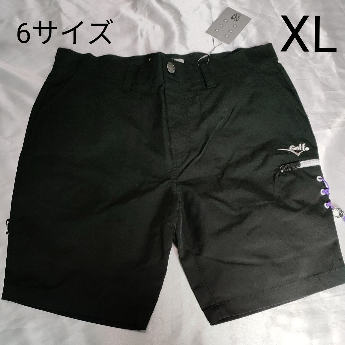 ラッセルノ ゴルフ ハーフパンツ 6サイズ ＸLサイズ メンズ 黒 