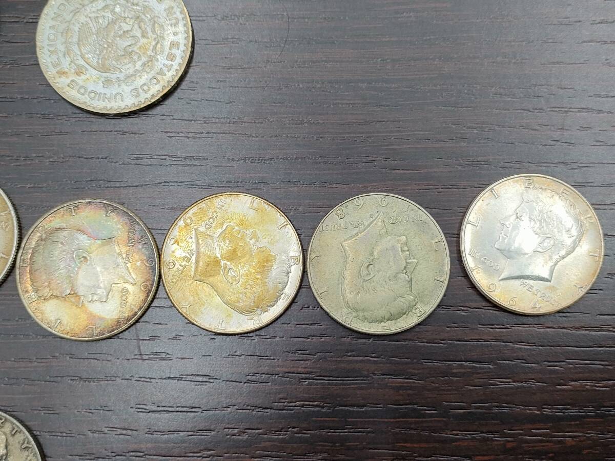 #4424　銀貨/外国銭/ハーフダラー/その他　おまとめ　1950年代～1960年代　約134ｇ_画像6