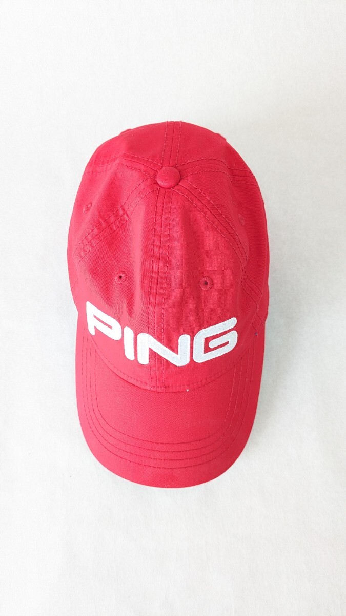 ゴルフキャップ PING ピン ゴルフウェア 刺繍 帽子 スポーツ 赤 レッド フリーサイズの画像6