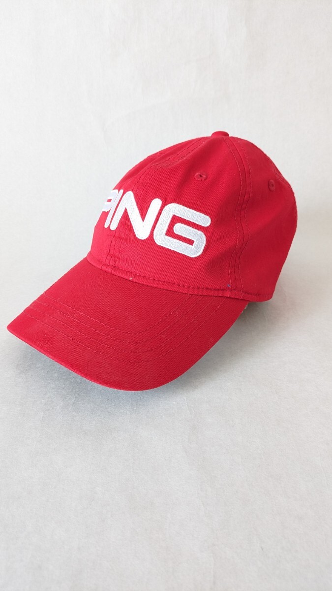 ゴルフキャップ PING ピン ゴルフウェア 刺繍 帽子 スポーツ 赤 レッド フリーサイズの画像2