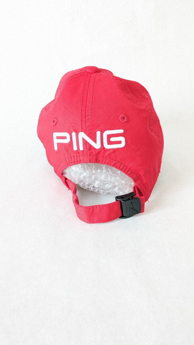 ゴルフキャップ PING ピン ゴルフウェア 刺繍 帽子 スポーツ 赤 レッド フリーサイズの画像5