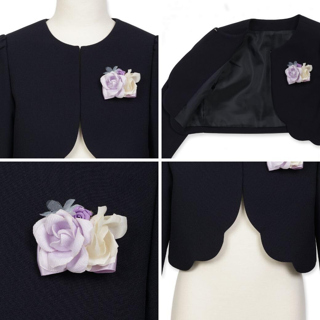 [sho bread ] go in . type girl child clothes suit Kids .. type waist ribbon ensemble 8101-9300 ( purple ( panel flower ), 115