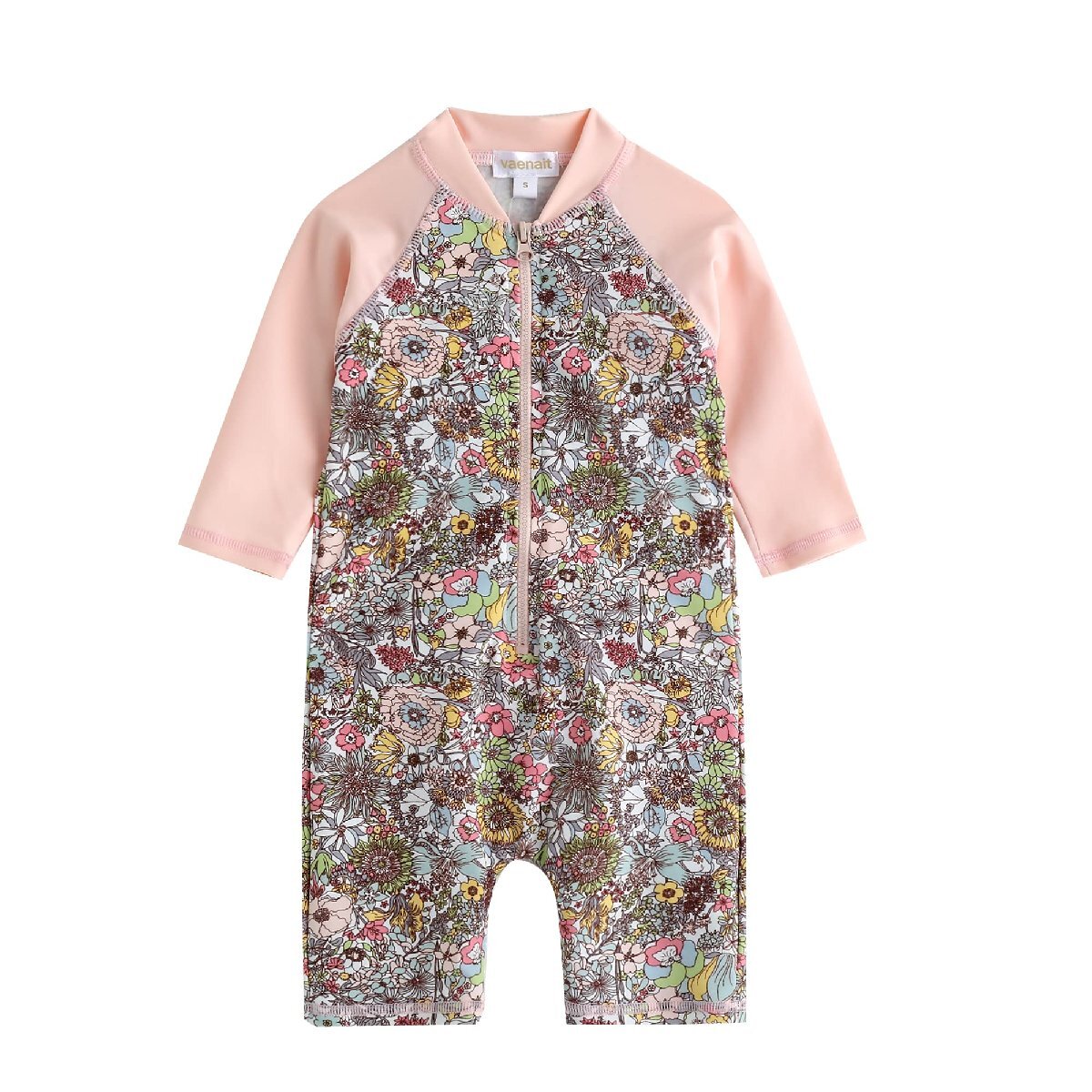 [Vaenait Baby] 0-24 months UV resistance Rush Guard baby child long sleeve One-piece swimsuit flower pattern Baby Floral S