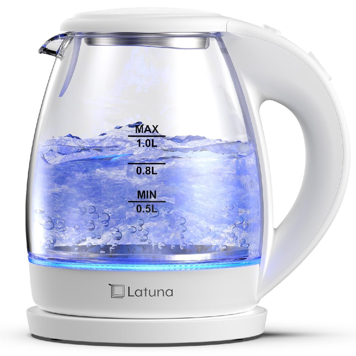 [. electro- measures ] electric kettle glass [LED light attaching ] electric kettle pot electron kettle [ glass 1 cup 95 second ] 1.0L [Latuna] coffee 