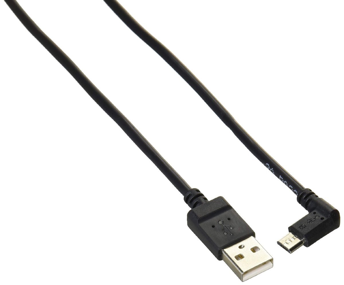 エレコム(ELECOM) ELECOM microUSBケーブル タブレット用 逆L字 2A出力 A-microB USB2.0 ブラック 1.2m_画像1