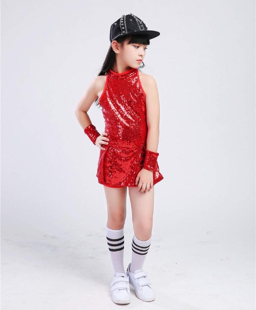 [LOLANTA] girl Dance wear spangled dance costume child dress Street Dance clothes Kirakira hip-hop Jazz girls da