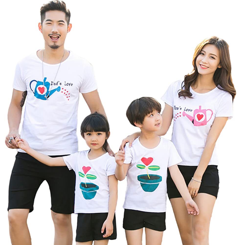 [JUTAOPIN|jutao pin ] (JUTAOPIN) parent ....t shirt parent . pair look parent . pair papa short sleeves summer white T-shirt bebi