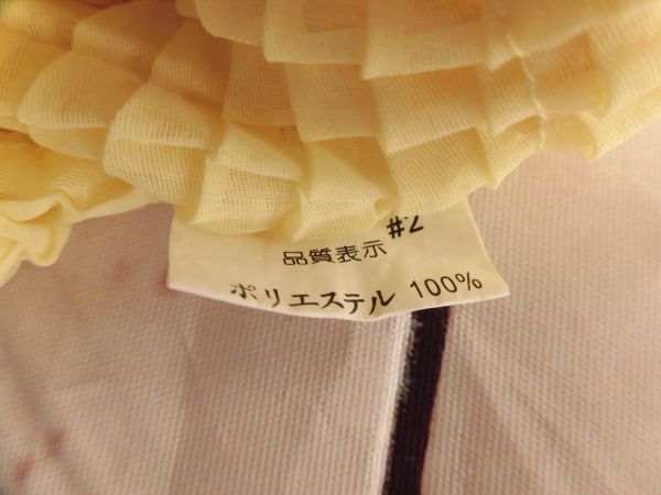 ie-617 ■　ショール　■　レディース　ファッション小物　　　淡い黄色　サイズF　袖付きお花のリボンが可愛いショール_画像8
