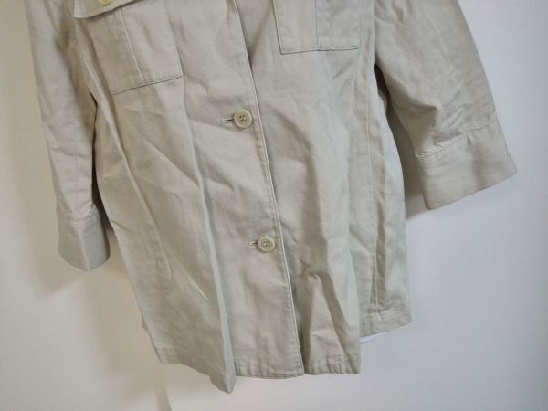 jjyk5-617 i*n*e Ine shirt jacket 7 minute sleeve beige cotton 2