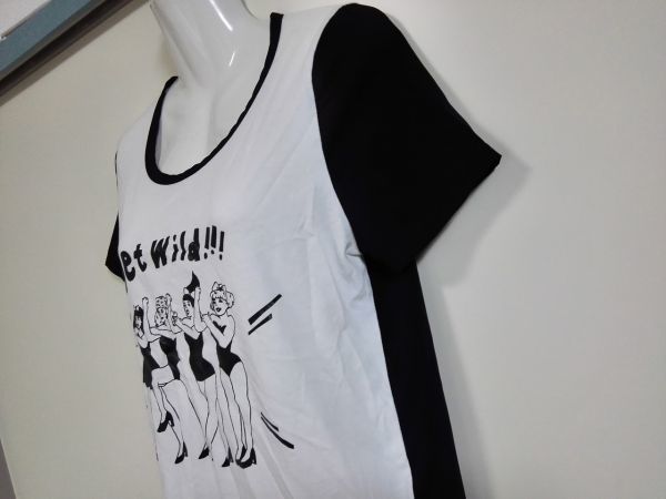 jjyk5-1142 ■ SLY ■ スライ Tシャツ カットソー トップス プリント 透け感 黒×白 2 M_画像4
