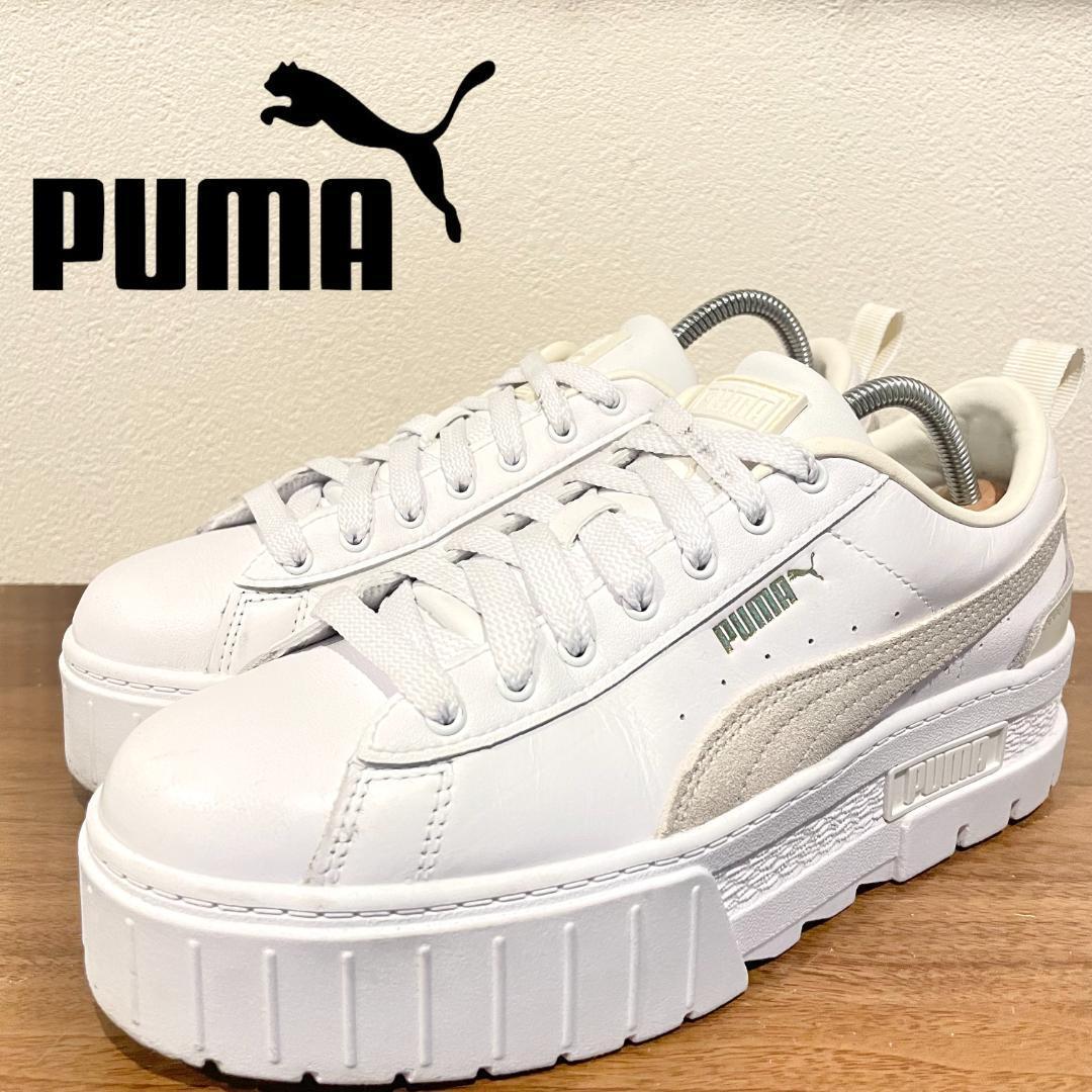 PUMA MAYZE LTH WNS プーマ メイズ レザー レディース ローカットスニーカー 381983-13 ホワイト カジュアル 25cm