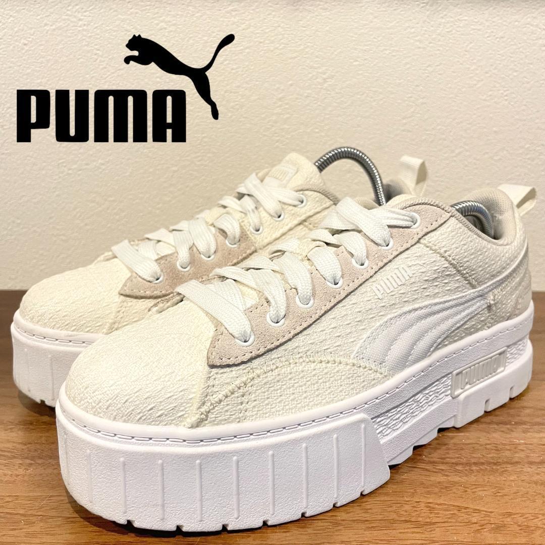 PUMA MAYZE PATCHWORK WMNS プーマ メイズ パッチワーク レディース ローカットスニーカー 383687-01 ホワイト 25cm_画像1