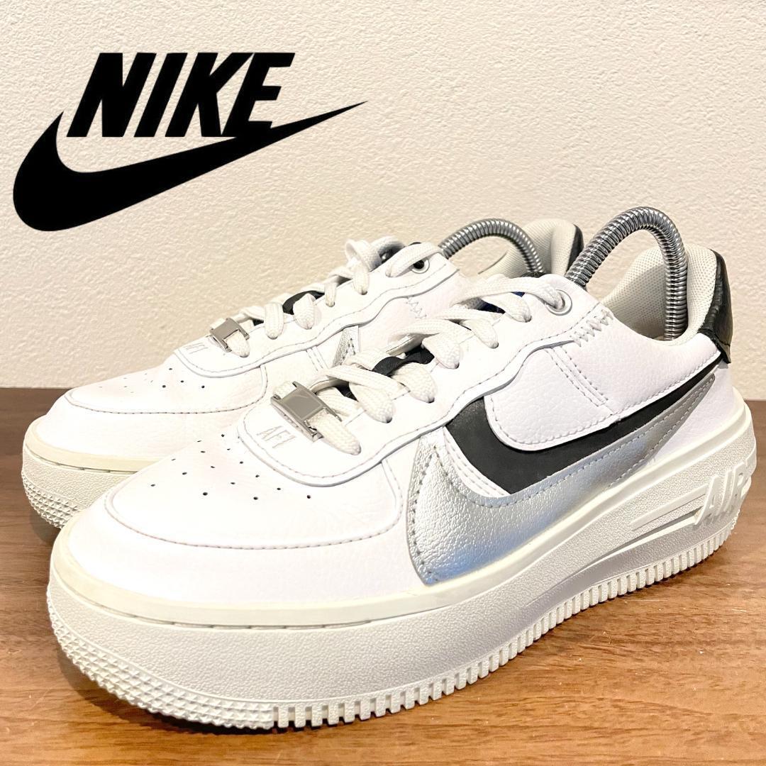 NIKE W AIR FORCE 1 PLT.AF.ORM LV8 WHITE ナイキ エア フォース ワン プラットフォーム ホワイト DX3199-100 ローカットスニーカー 23.5cm_画像1