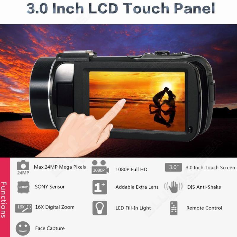 [ сильно сниженная цена ] цифровая видео камера магнитофон 2.7 дюймовый японский язык соответствует LCD DVC полный HD 1920x1080P 24 мегапиксел 16X цифровой активный zoom 