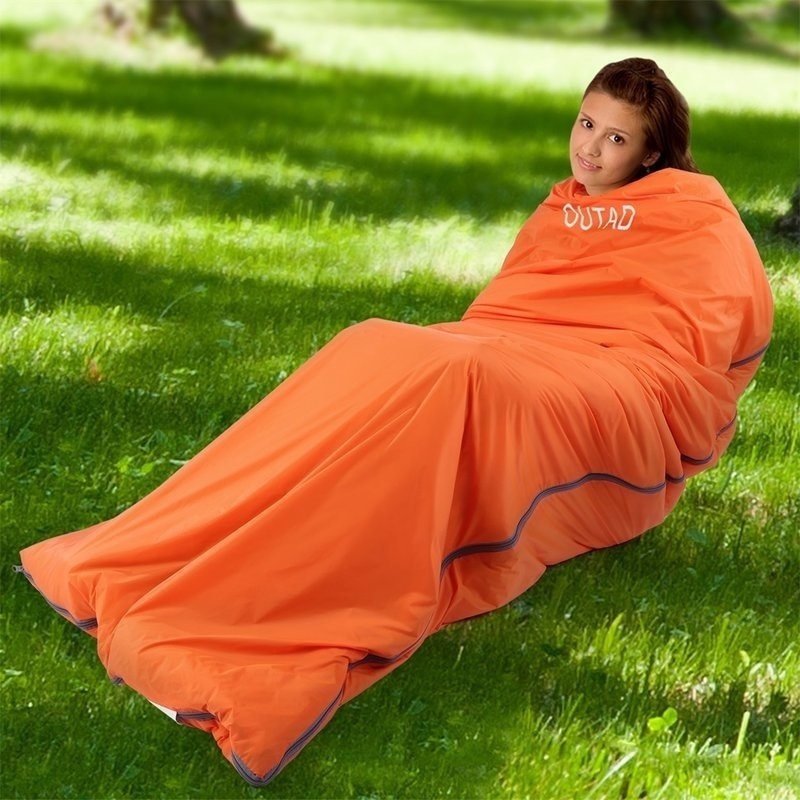 【新品・オレンジ色】OUTAD 通気性 超軽量 エンベロープ型 寝袋 320D アウトドア キャンプ 旅行 マルチファンクション ミニ 防水 通気性の画像6