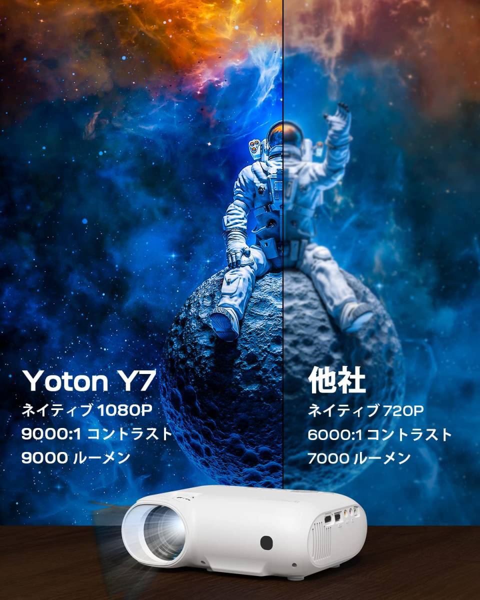 【新品・送料無料】Y7 5G Wi-Fi Bluetooth5.2対応 プロジェクター ネイティブ1080P 4K対応 300ANSI スマホ直接 天井投影 50％ズーム機能_画像6