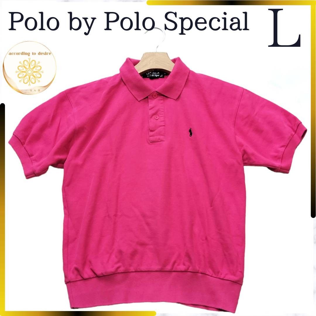 polo by polo special メンズ ポロシャツ 半袖 ピンク  春 ゴルフ ボーリング 春 花見 桜 レイヤード