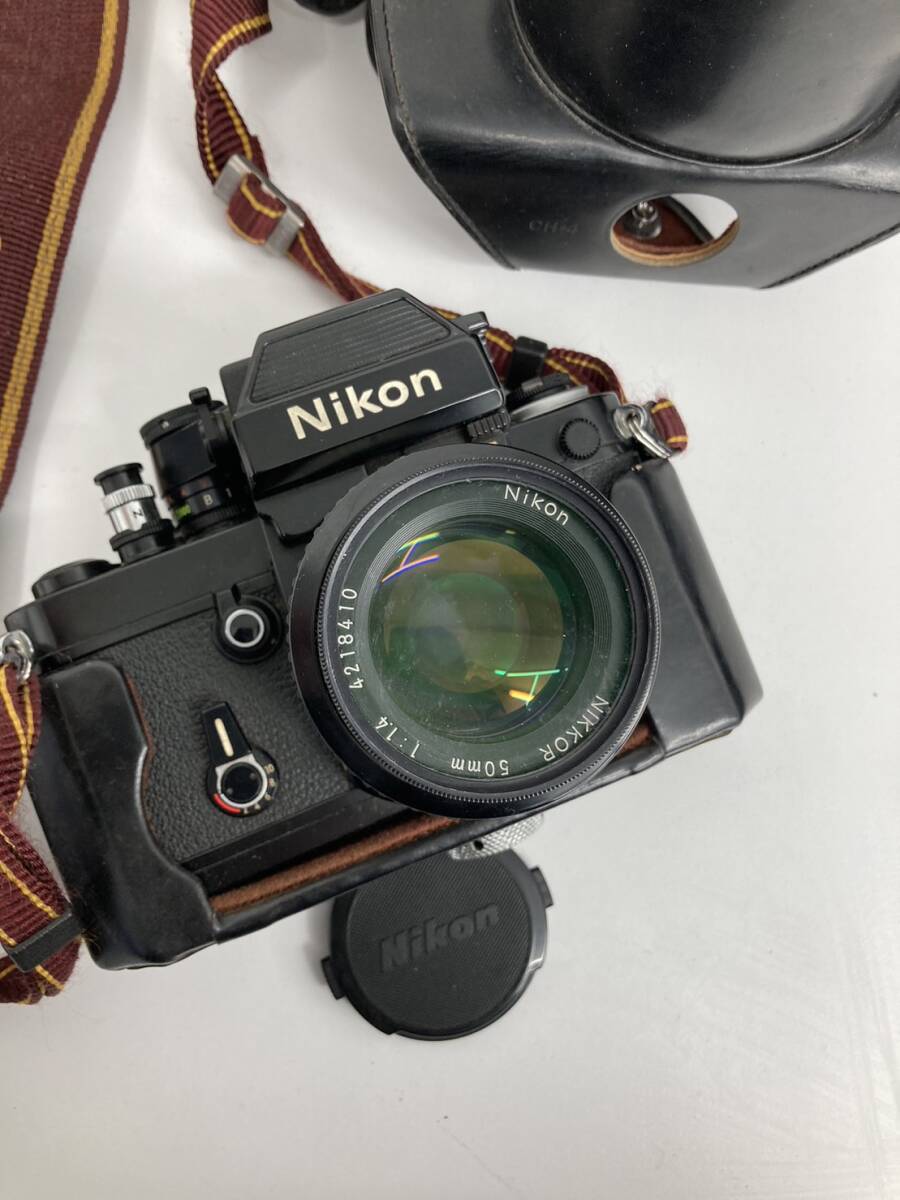1円～　Nikon F2 Photomic AS NIKKOR 50mm 1:1.4 ニコン 一眼レフ フィルムカメラ Nikon ケース付 ストラップ付_画像2