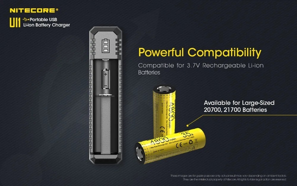 NITECORE UI1 lithium battery charger [ new goods ]RCR123 16340 18650 14500 18650 21700 22650 26650 keeppower fenix Night core 