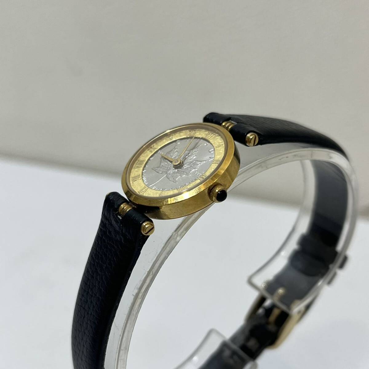 【TF0331】クレアトゥール 1/10oz カナダメイプルプラチナコイン 腕時計 ケース750 ホールマーク有り K18 Pt999.9 貴金属 アクセサリーの画像2