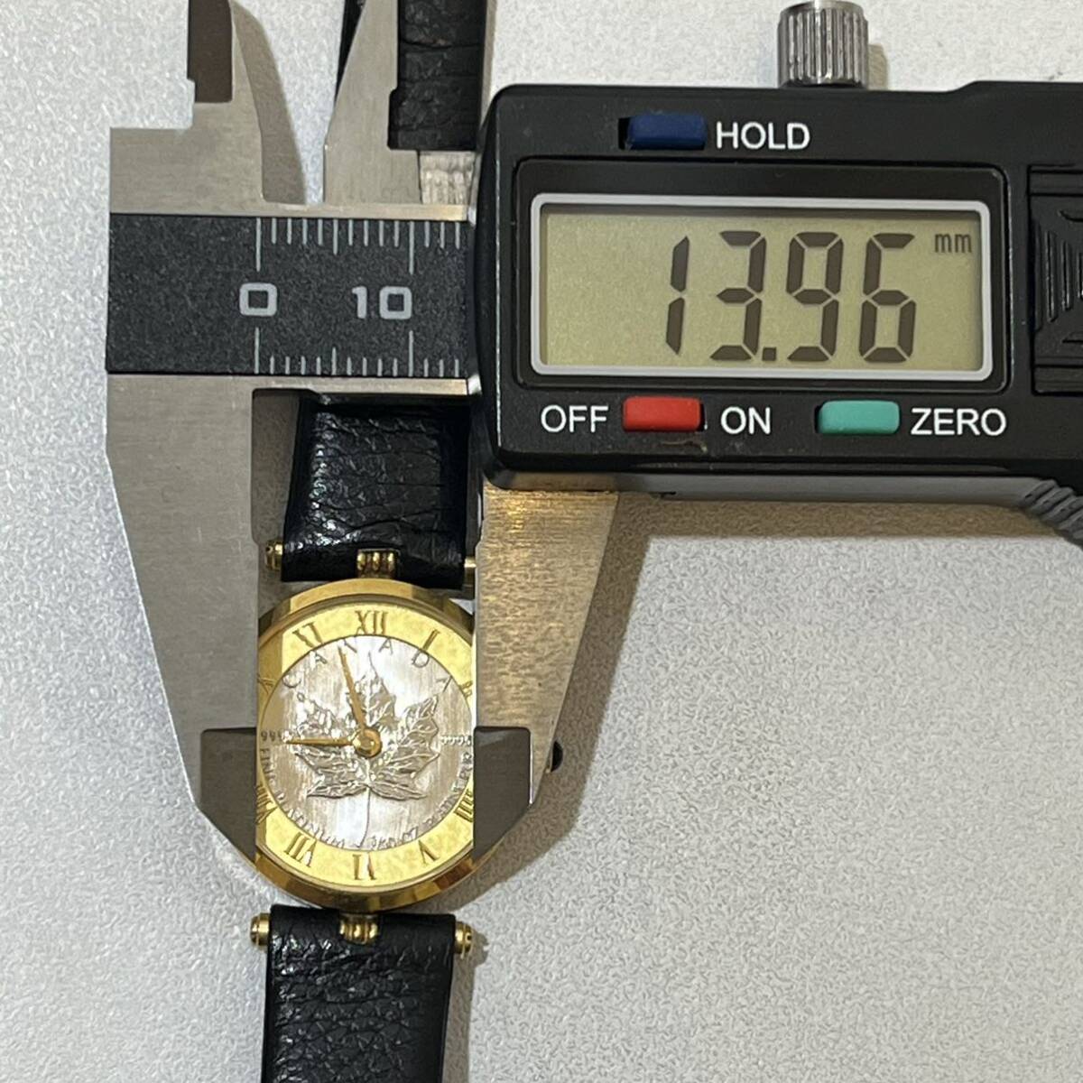 【TF0331】クレアトゥール 1/10oz カナダメイプルプラチナコイン 腕時計 ケース750 ホールマーク有り K18 Pt999.9 貴金属 アクセサリーの画像9