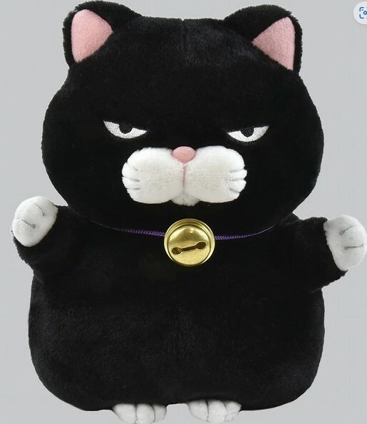 新品xx★★ひげまんじゅうハンドパペット 黒豆 702326（ネコ、ねこ、キャット、人形、玩具、おもちゃ、ぬいぐるみ、キャラクターグッズ_画像1