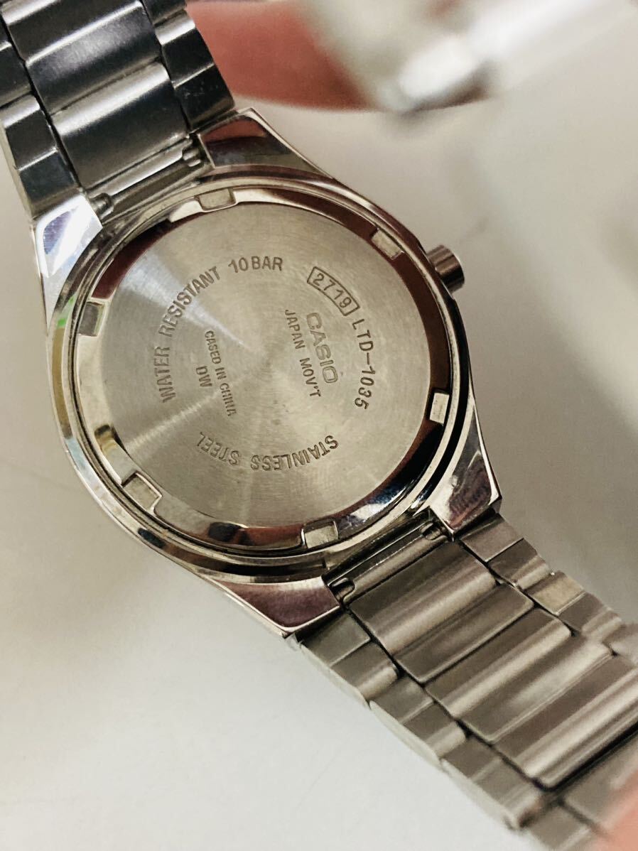 【2d86】 CASIO カシオ　クォーツ　腕時計　レディース　10year BATTERY おしゃれ　文字盤ピンク_画像5