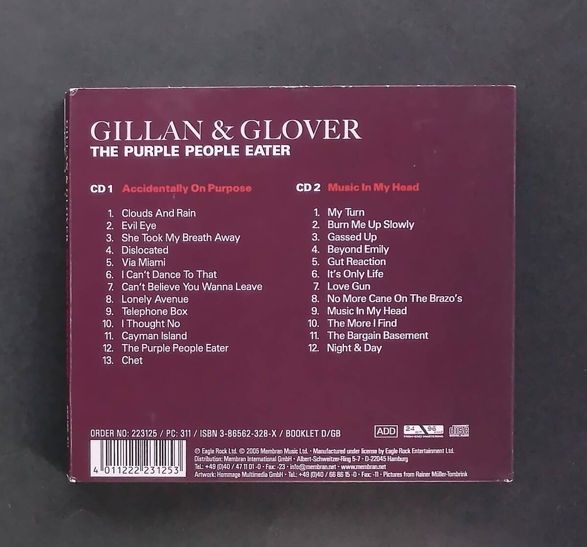 万1 11488 GILLAN & GLOVER - The Purple People Eater [2CD] デジパック仕様, 輸入盤, イアン・ギラン&ロジャー・グローバー, 223125-311_画像2