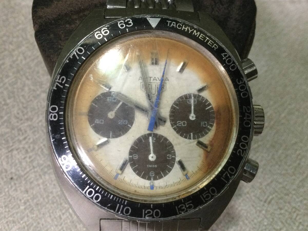 【希少】ホイヤー Heuer オータ ヴィア 73663 ◆ シフェールカラー◆パンダ ダイヤル・メンズ・ジャンク・レアの画像1