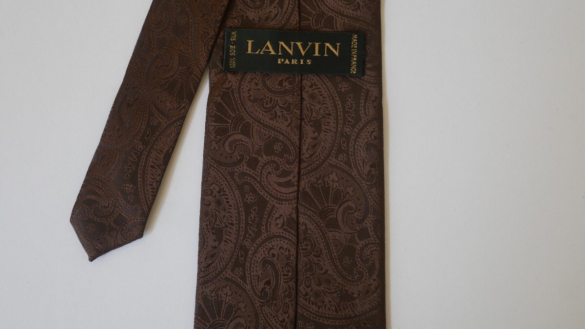 未使用に近い【LANVIN ランバン】USED ブランドネクタイ/m34-2GG3-6-10-2_画像3