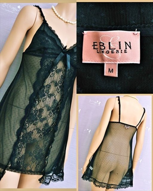 CA5-681＃//EBLIN/エブリン♪超美品♪繊細で美しい透け感レース♪スリップ【インボイス対応店】※一番安価で送料はゆうパケット210円_画像1