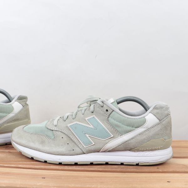 z667【996】ニューバランス US9.5 27.5cm/黄緑 グリーン 灰 グレー 白 ホワイト系 newbalance メンズ スニーカー 中古_画像6