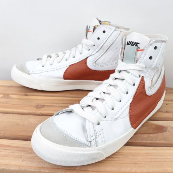 z770 ナイキ ブレーザー ミッド ジャンボ US10.5 28.5cm/白 ホワイト ブラウン NIKE BLAZER MID 77 JUMBO ブレザー メンズ スニーカー 中古_画像1