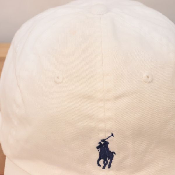 rlsc1 ポロ ラルフローレン 白 ホワイト POLO RALPH LAUREN ポニー ワンポイント キャップ CAP 帽子 ブランド 中古 古着 正規品_画像7