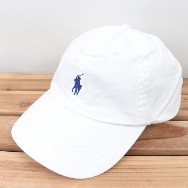 rlsc1 ポロ ラルフローレン 白 ホワイト POLO RALPH LAUREN ポニー ワンポイント キャップ CAP 帽子 ブランド 中古 古着 正規品_画像1