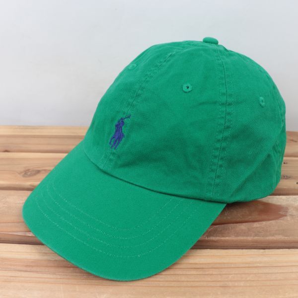 rlsc1【美品】ポロ ラルフローレン 緑 グリーン POLO RALPH LAUREN ポニー ワンポイント キャップ CAP 帽子 ブランド 中古 古着 正規品_画像1