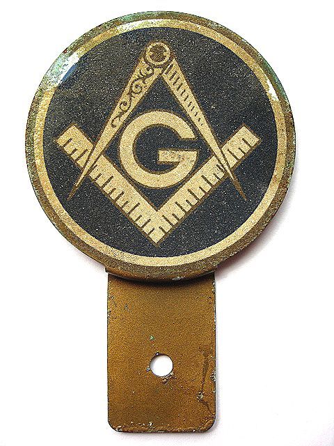 1950*s G Freemason Vintage license topa- inspection Ame car secret society Pro bidet ns. eyes . love shu line masonicshu liner 