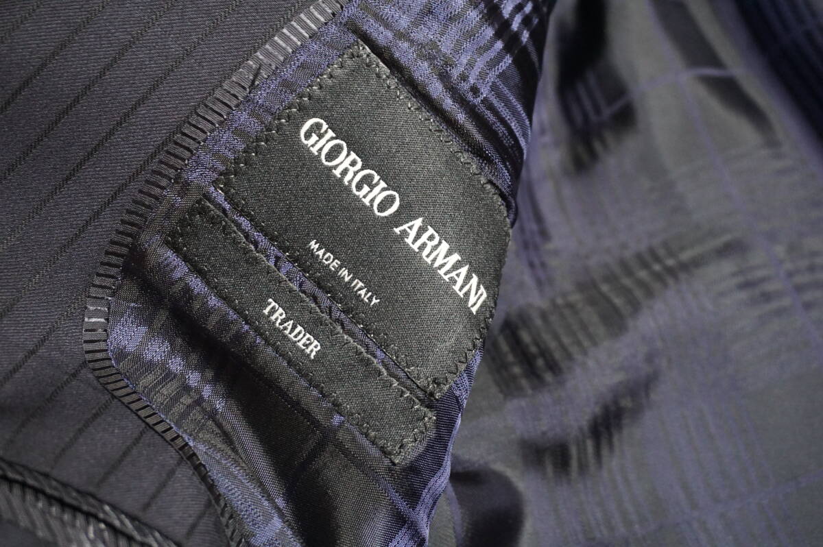 11493/ ジョルジオ アルマーニ GIORGIO ARMANI『上品なストライプで男のエレガンスを極める』TRADER ストライプ ウール製 2ボタン スーツ_画像7