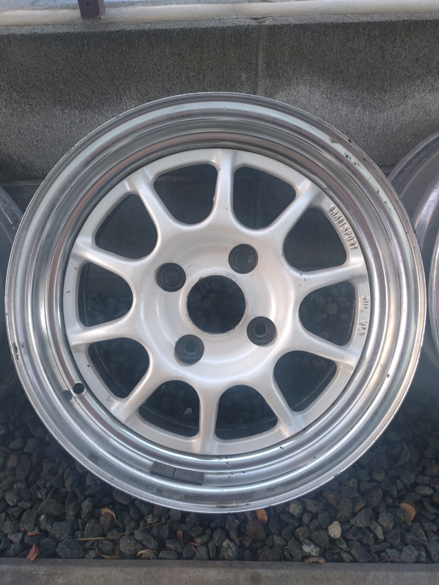 当時物  エンケイ ENKEI RC-S 15x7JJ ＋38 114.3/4穴 アルミホイール 軽量 4本セット の画像4