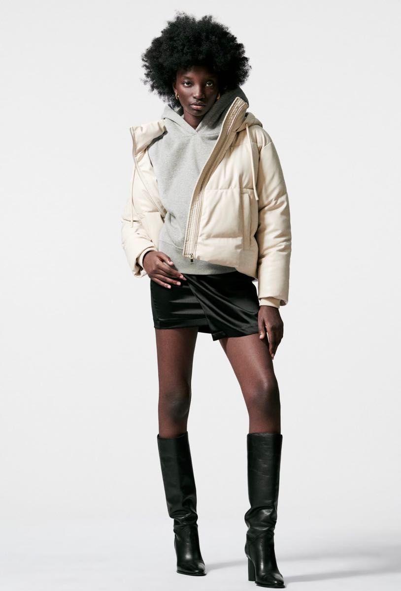 ZARA フェイクレザー パフコート M - ジャケット・アウター ZARA フェイクレザー パフコート M - ジャケット・アウター